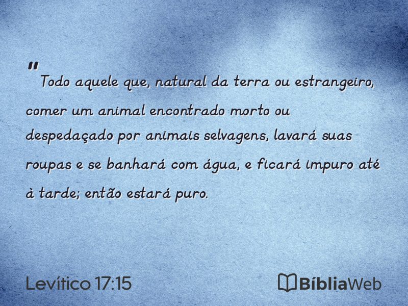 Levítico 17:15 em imagem para compartilhar