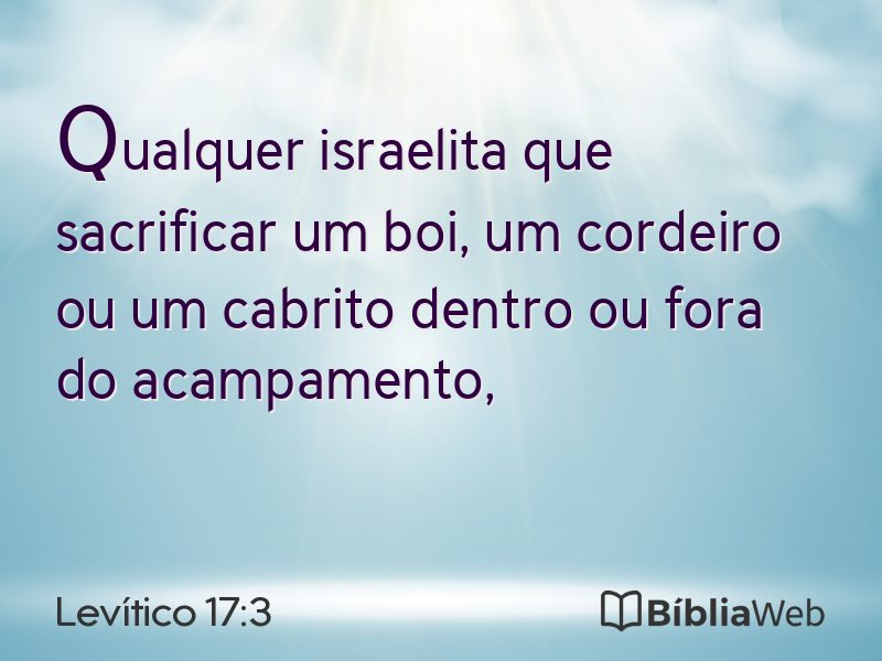 Levítico 17:3 em imagem para compartilhar