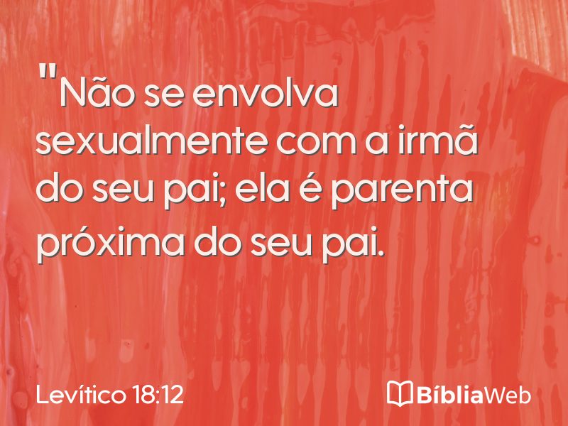 Levítico 18:12 em imagem para compartilhar
