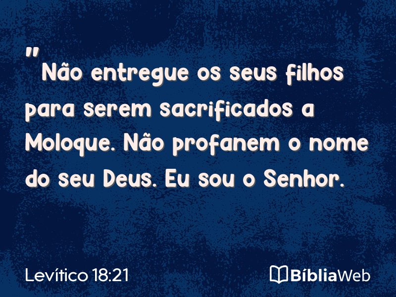 Levítico 18:21 em imagem para compartilhar