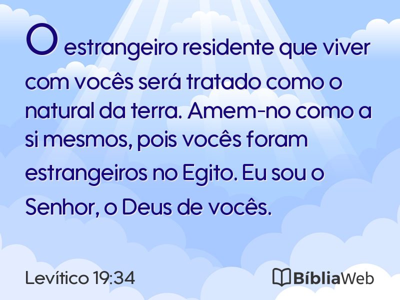 Levítico 19:34 em imagem para compartilhar