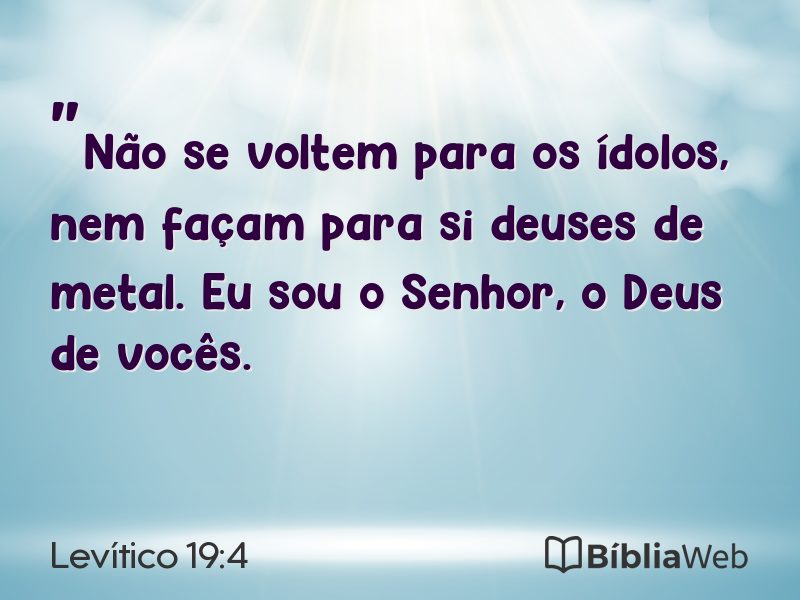 Levítico 19:4 em imagem para compartilhar