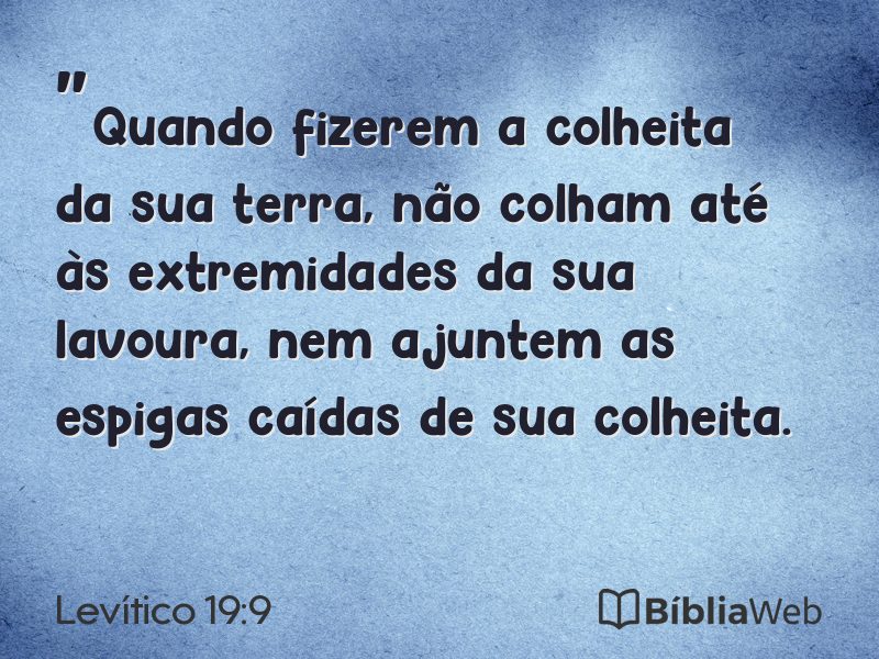 Levítico 19:9 em imagem para compartilhar