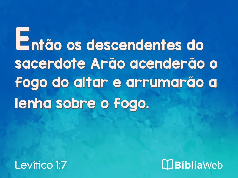 Levítico 1:7 em imagem para compartilhar