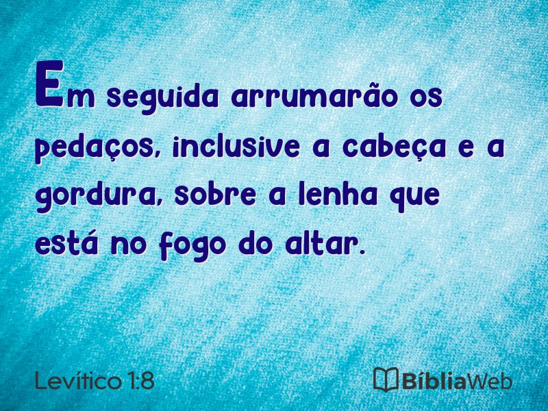 Levítico 1:8 em imagem para compartilhar