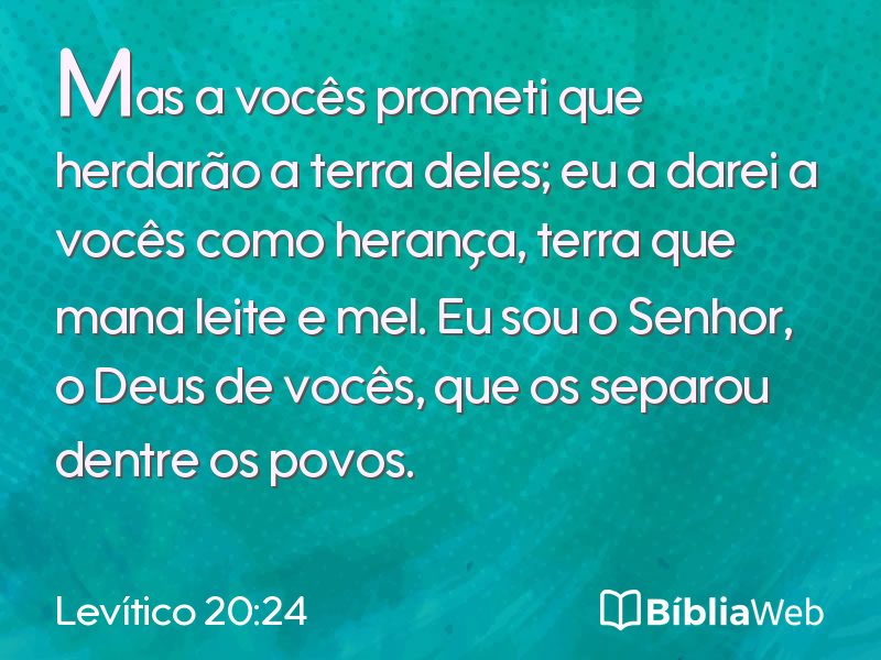 Levítico 20:24 em imagem para compartilhar
