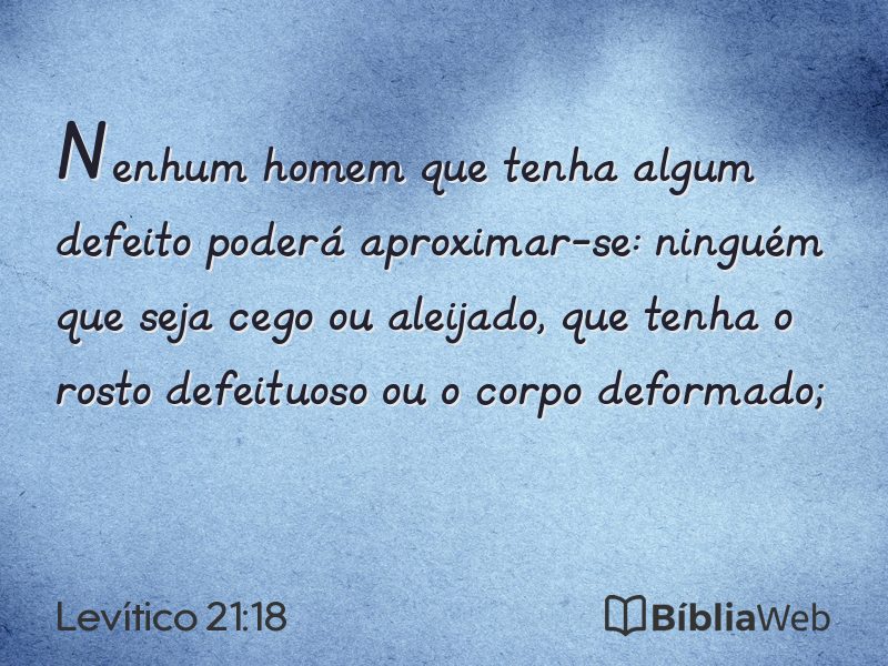 Levítico 21:18 em imagem para compartilhar