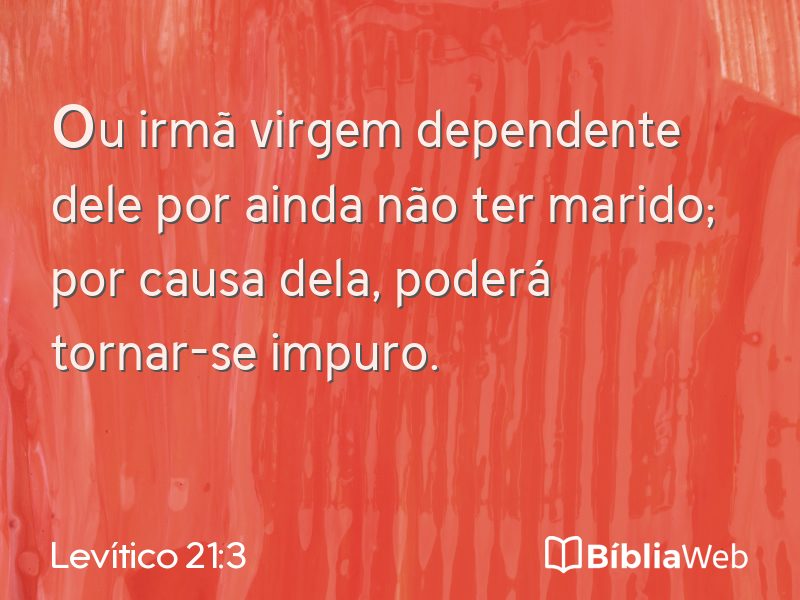 Levítico 21:3 em imagem para compartilhar