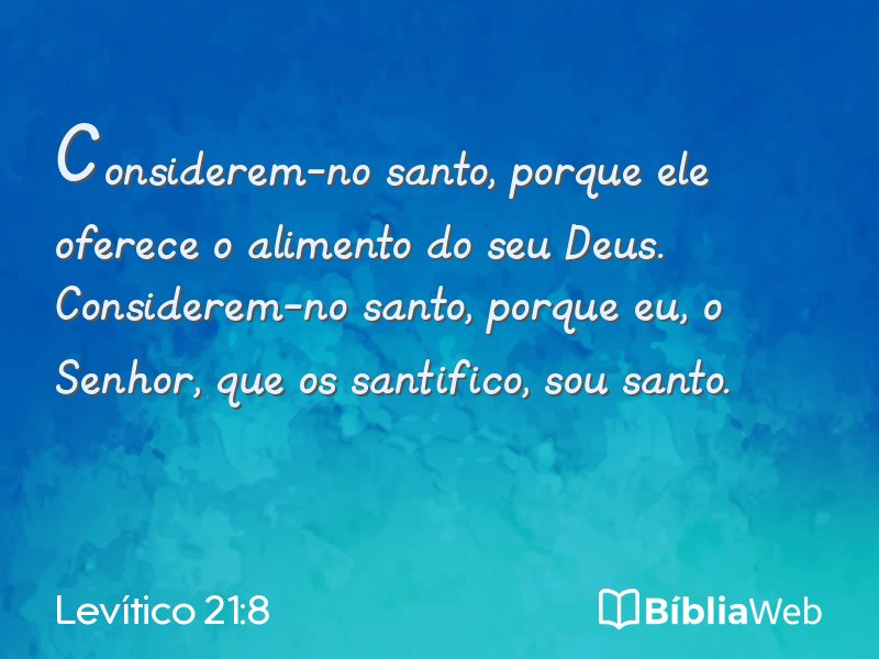 Levítico 21:8 em imagem para compartilhar