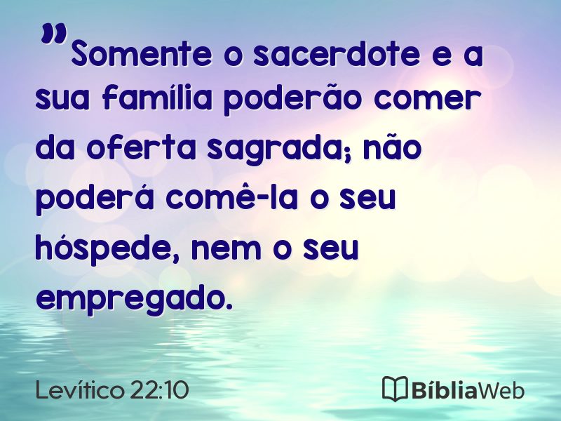 Levítico 22:10 em imagem para compartilhar