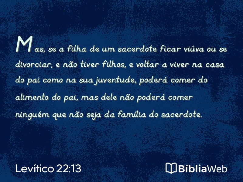 Levítico 22:13 em imagem para compartilhar