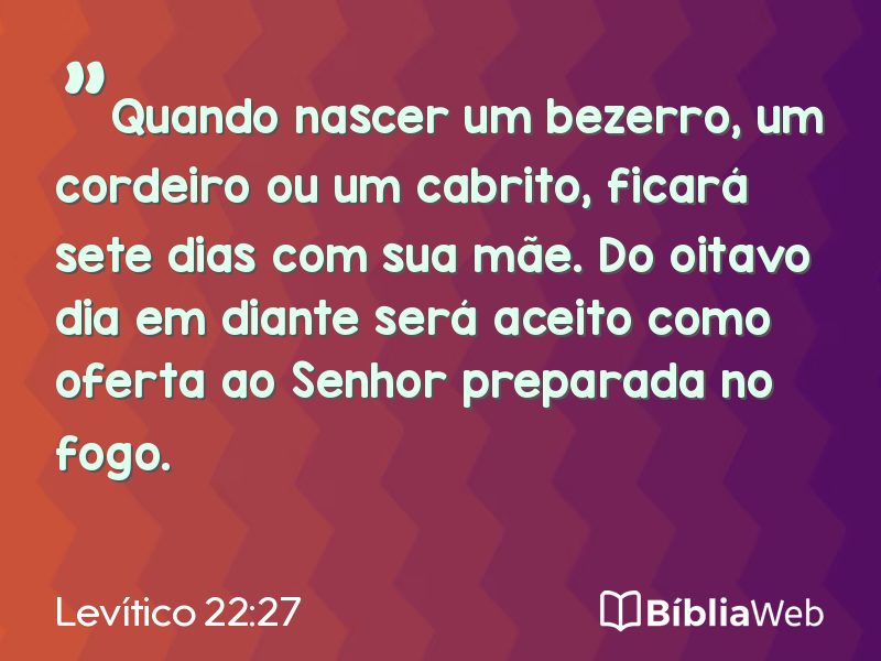 Levítico 22:27 em imagem para compartilhar