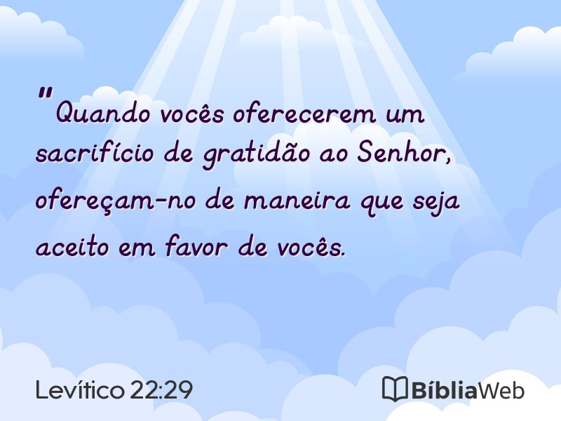 Levítico 22:29 em imagem para compartilhar