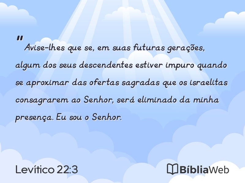 Levítico 22:3 em imagem para compartilhar