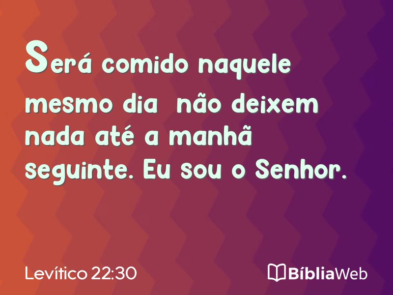 Levítico 22:30 em imagem para compartilhar