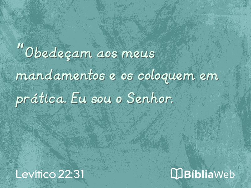 Levítico 22:31 em imagem para compartilhar
