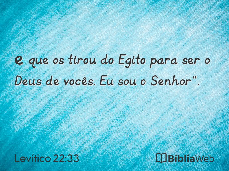 Levítico 22:33 em imagem para compartilhar