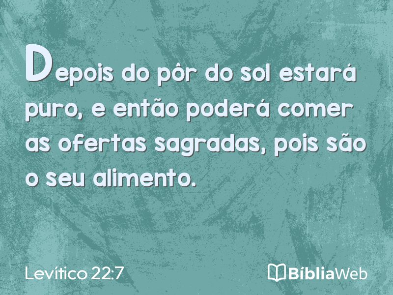 Levítico 22:7 em imagem para compartilhar