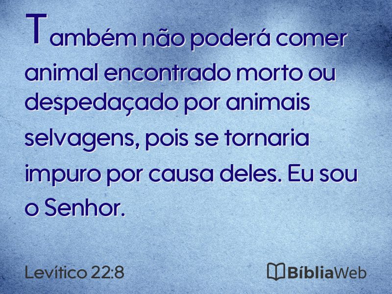Levítico 22:8 em imagem para compartilhar