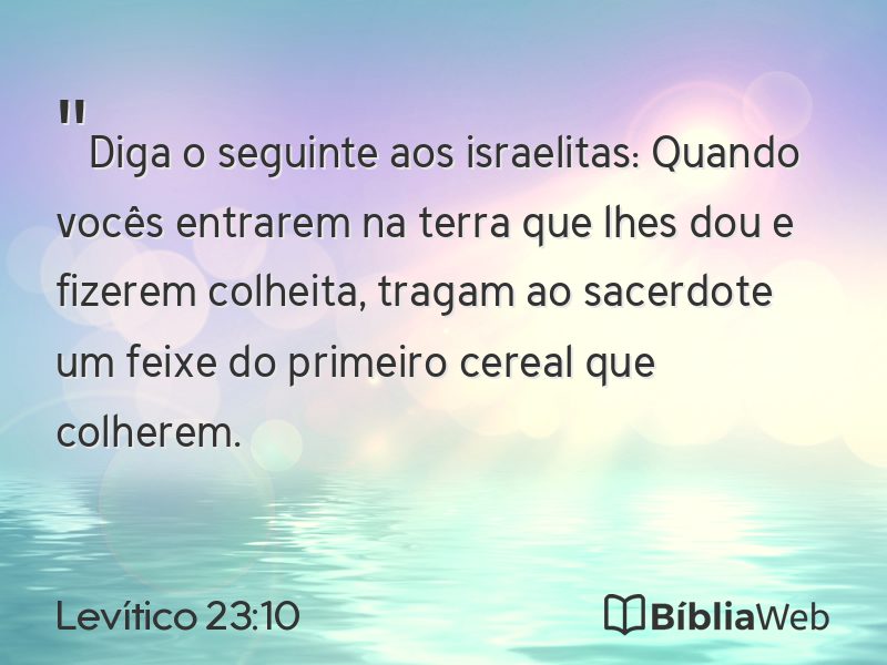 Levítico 23:10 em imagem para compartilhar