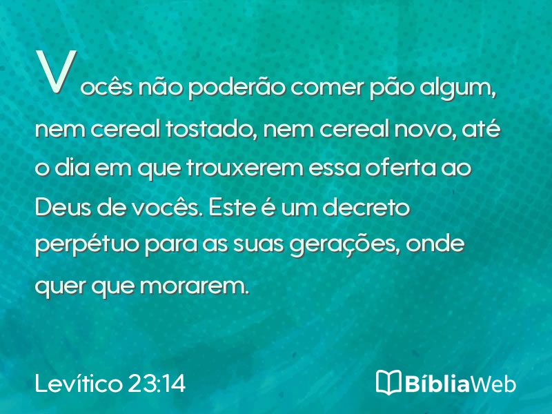 Levítico 23:14 em imagem para compartilhar