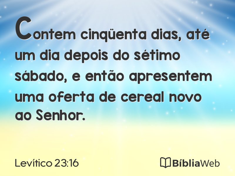 Levítico 23:16 em imagem para compartilhar