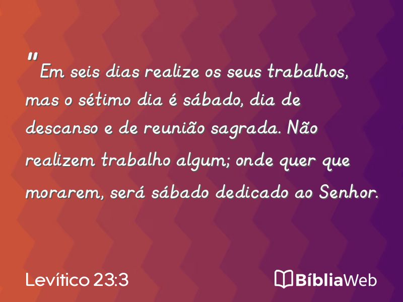 Levítico 23:3 em imagem para compartilhar