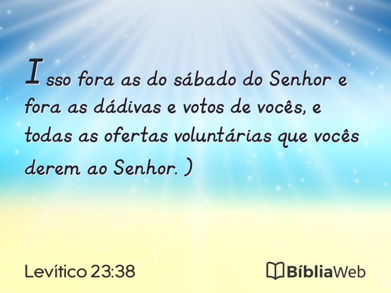 Levítico 23:38 em imagem para compartilhar