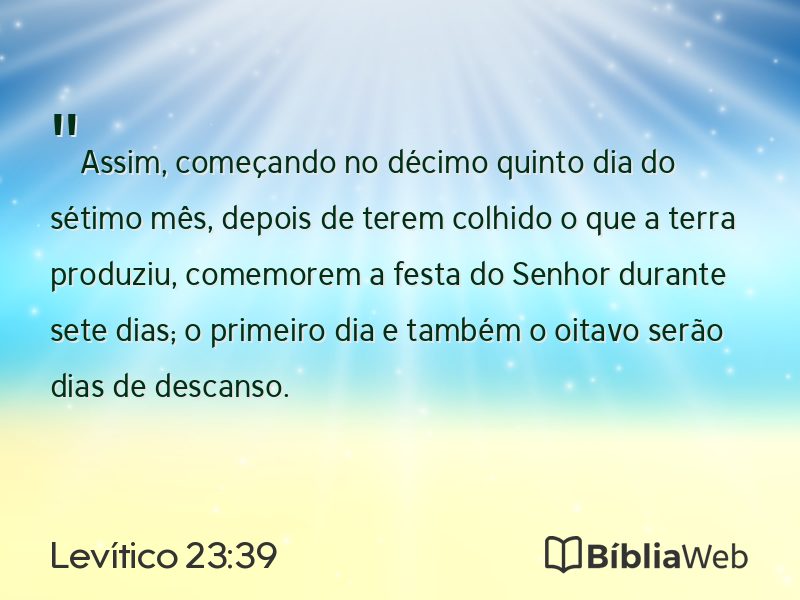 Levítico 23:39 em imagem para compartilhar