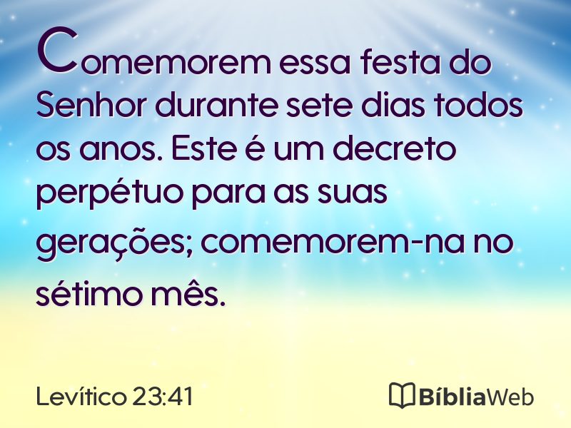 Levítico 23:41 em imagem para compartilhar