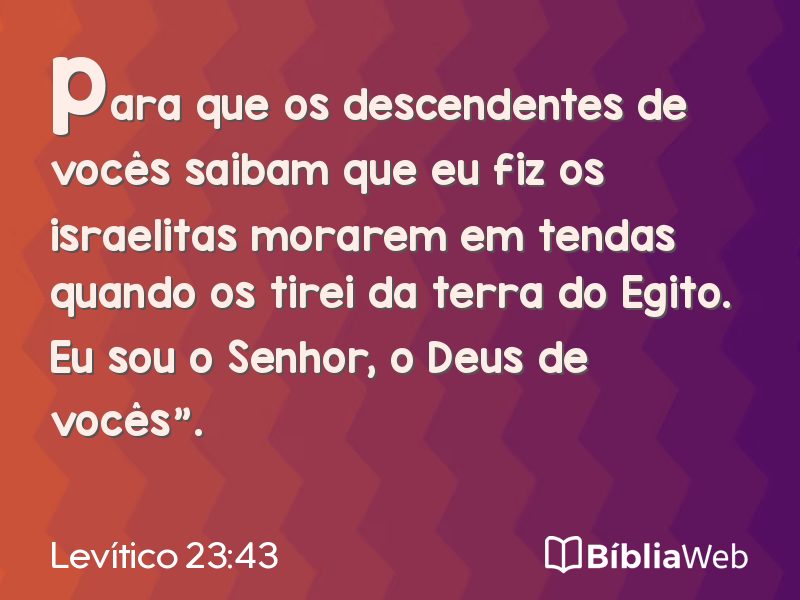 Levítico 23:43 em imagem para compartilhar