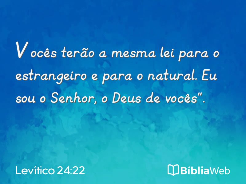 Levítico 24:22 em imagem para compartilhar