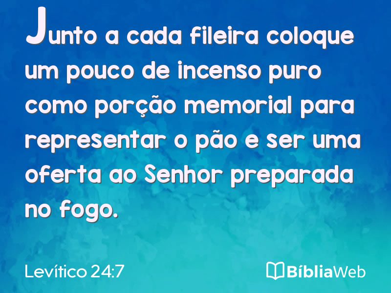 Levítico 24:7 em imagem para compartilhar