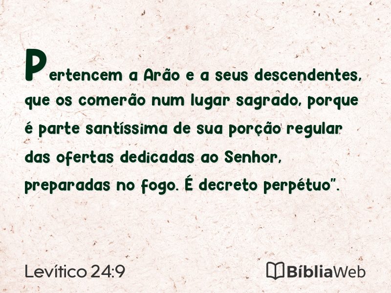 Levítico 24:9 em imagem para compartilhar