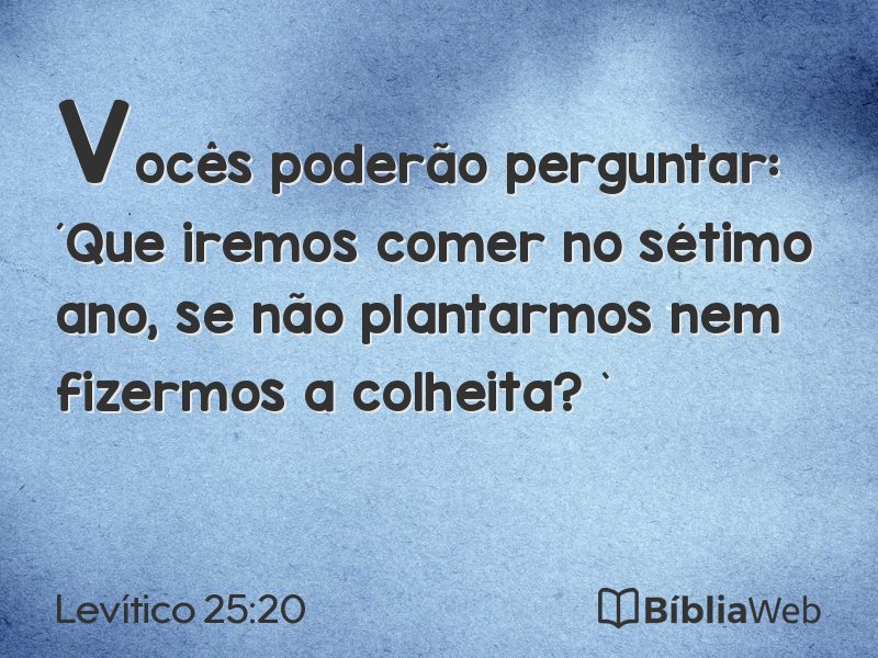 Levítico 25:20 em imagem para compartilhar