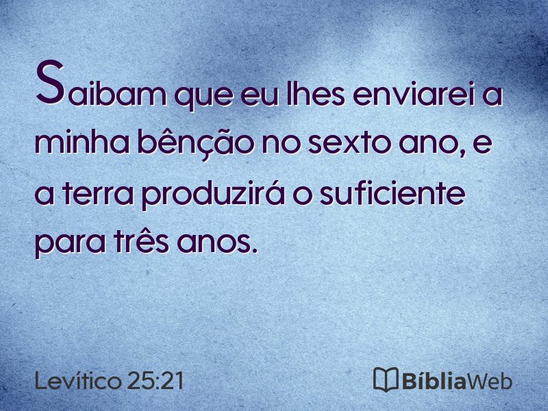 Levítico 25:21 em imagem para compartilhar