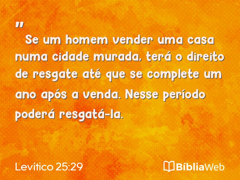 Levítico 25:29 em imagem para compartilhar