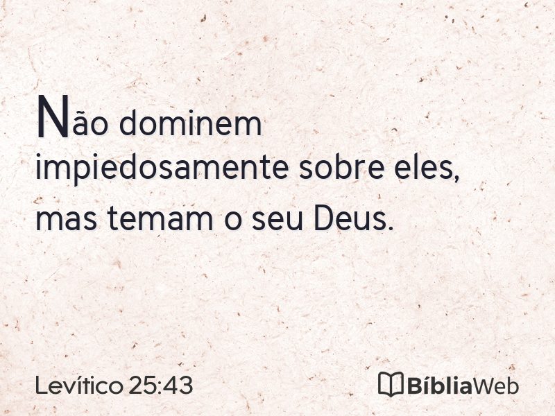 Levítico 25:43 em imagem para compartilhar