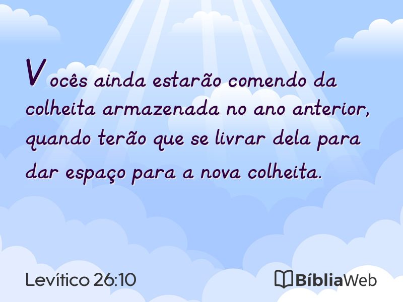 Levítico 26:10 em imagem para compartilhar
