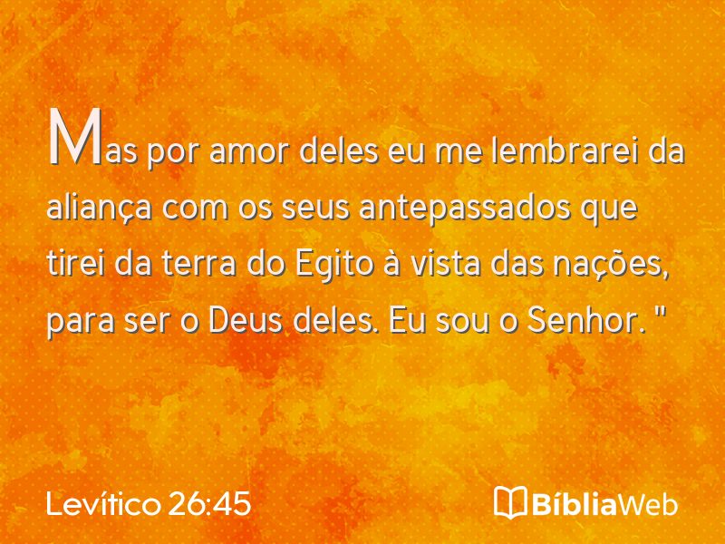 Levítico 26:45 em imagem para compartilhar