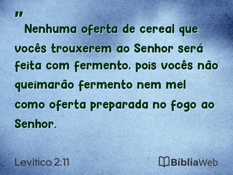 Levítico 2:11 em imagem para compartilhar