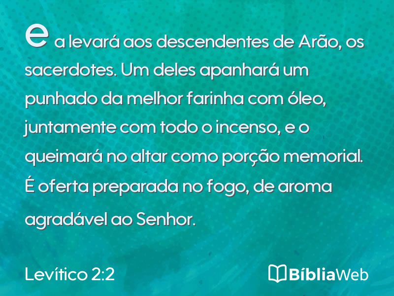 Levítico 2:2 em imagem para compartilhar