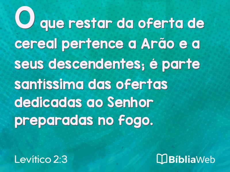 Levítico 2:3 em imagem para compartilhar