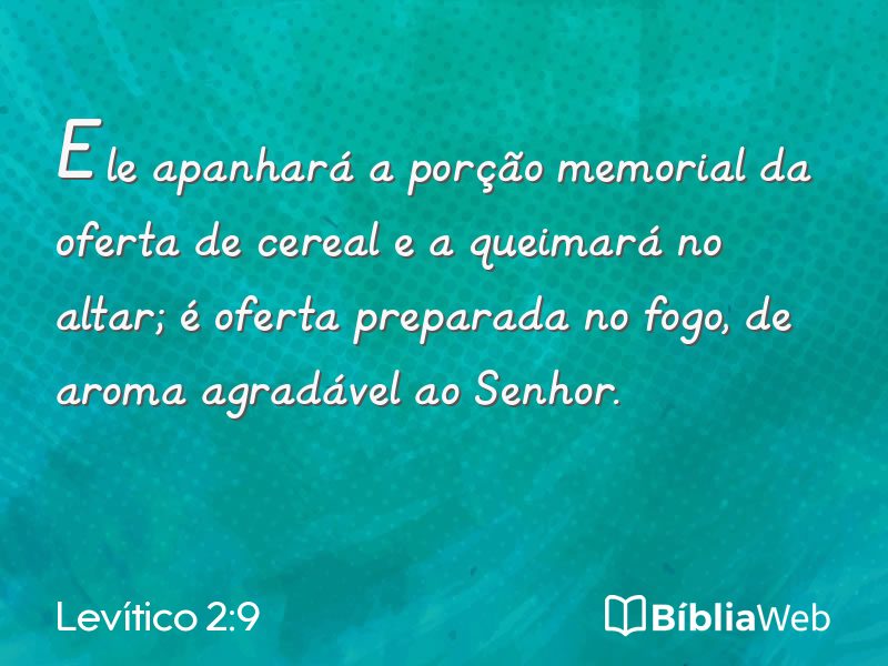 Levítico 2:9 em imagem para compartilhar
