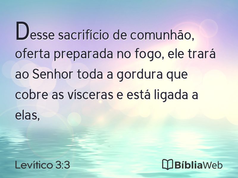 Levítico 3:3 em imagem para compartilhar