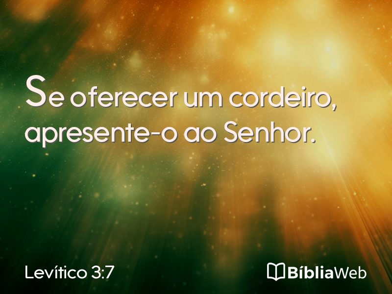 Levítico 3:7 em imagem para compartilhar