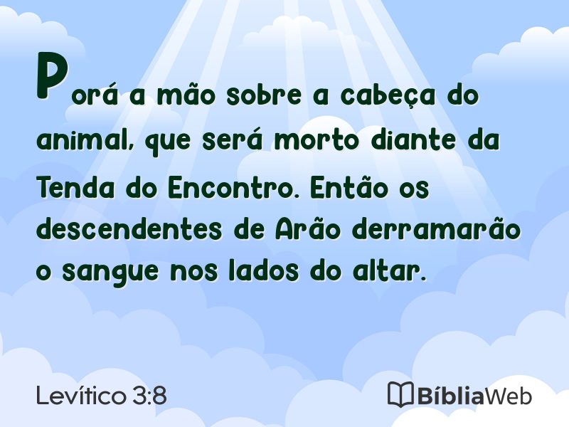 Levítico 3:8 em imagem para compartilhar
