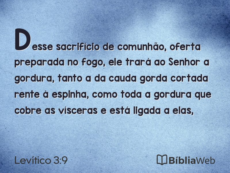 Levítico 3:9 em imagem para compartilhar