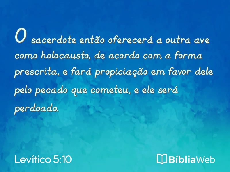 Levítico 5:10 em imagem para compartilhar