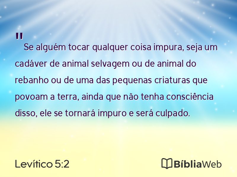 Levítico 5:2 em imagem para compartilhar